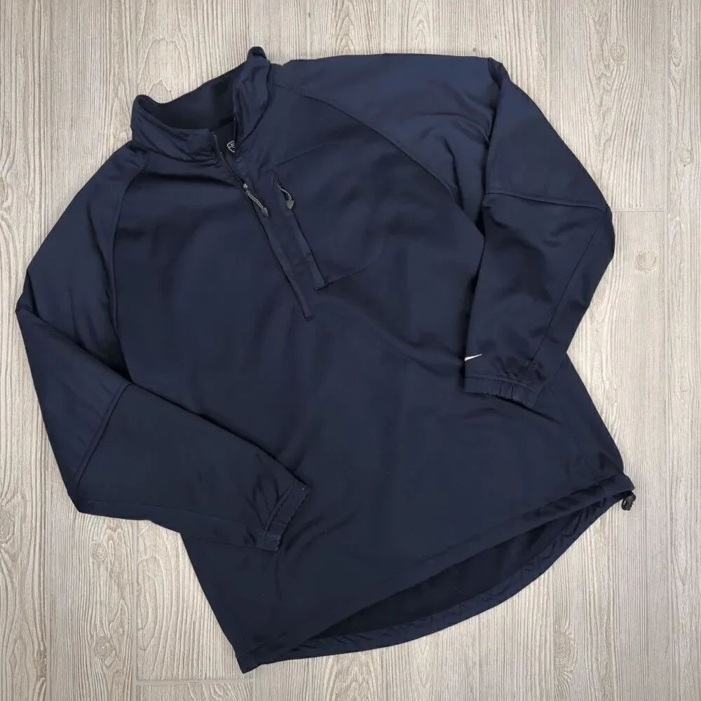 Nike Golf Therma Fit Half Zip Pullover Navy Blue Fleece Jacket Size Large